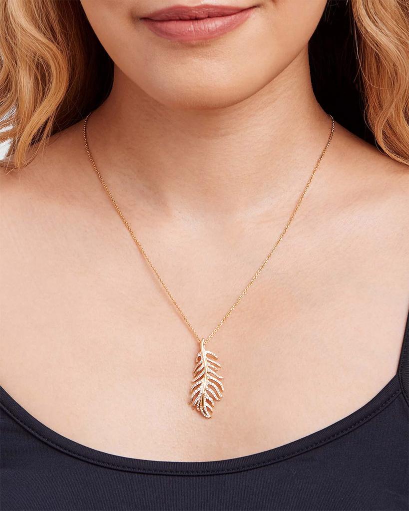 Mimi So 18K Yellow Gold Phoenix Wavy Necklace with Medium Pave Diamonds