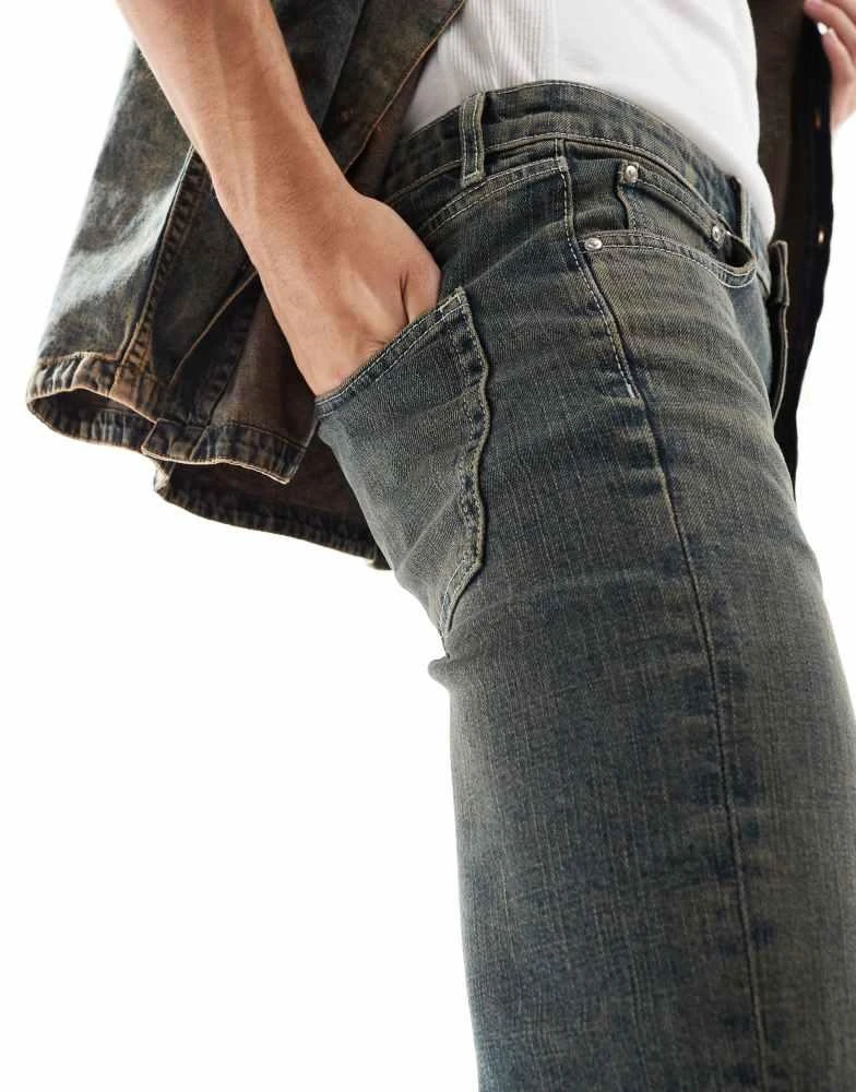 ASOS ASOS DESIGN skinny jeans in dark wash blue with tint 5