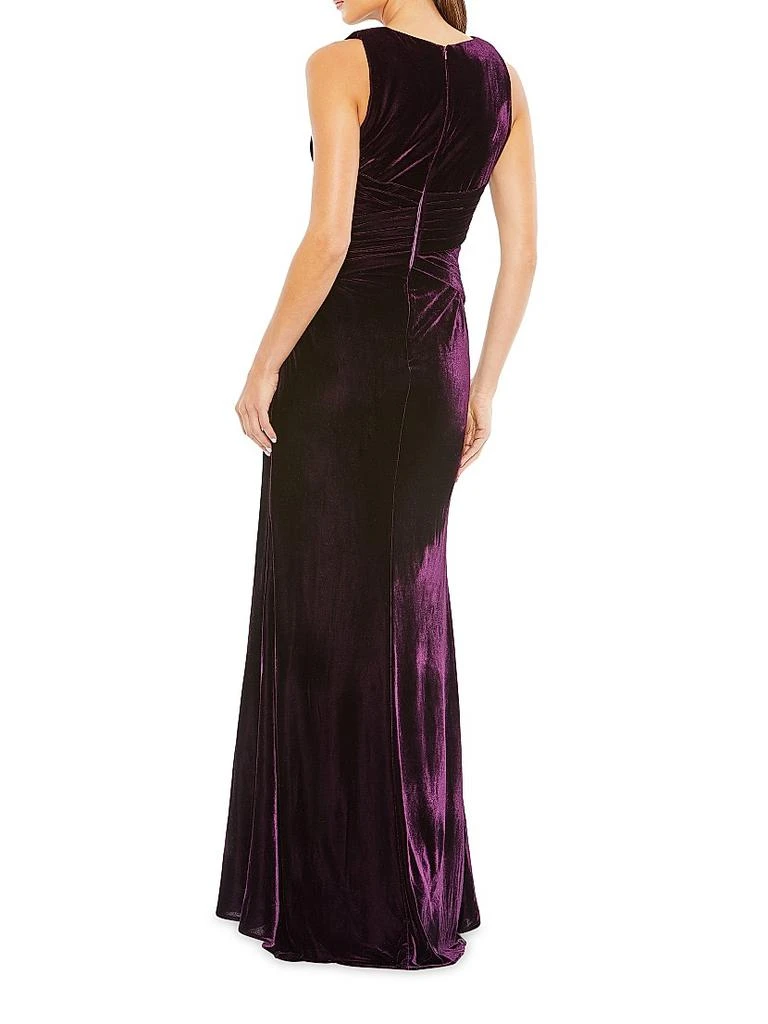 Mac Duggal Velvet Pleated Waist Slip Gown 2