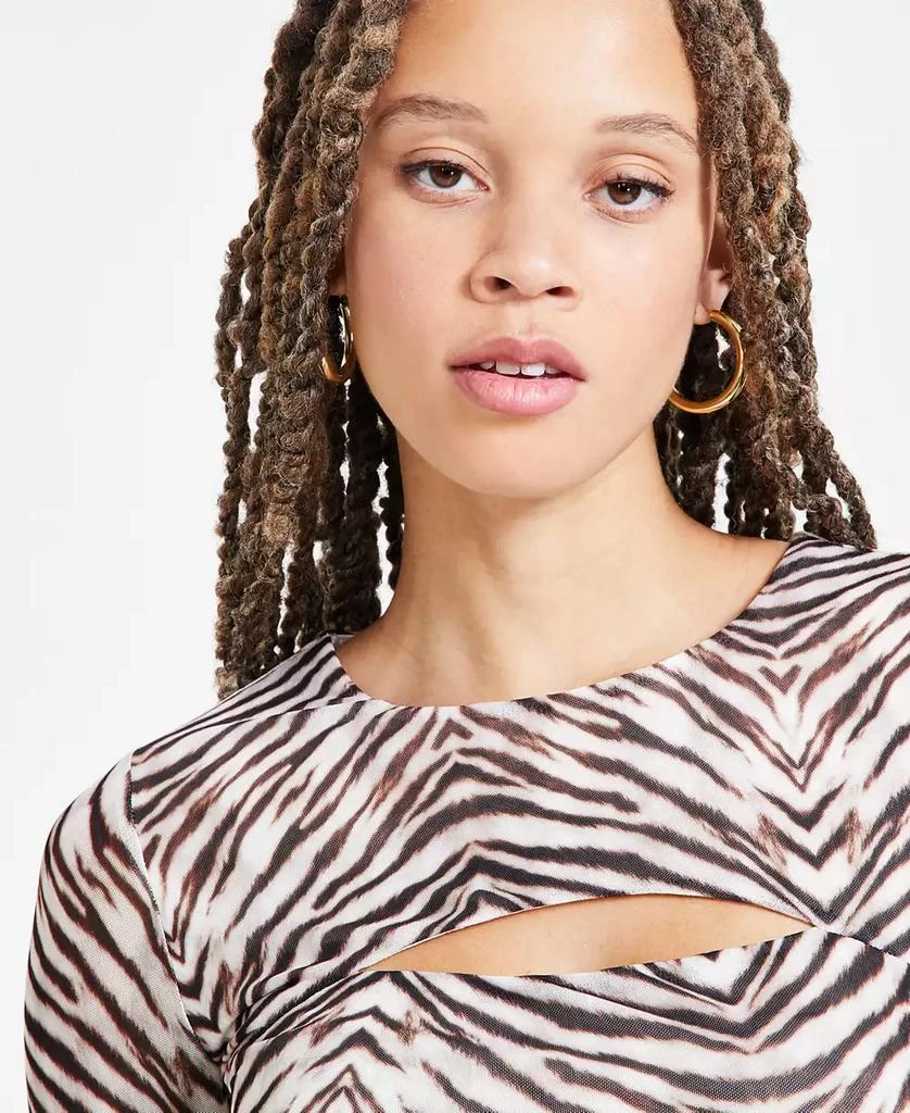 Bar III Women's Printed-Mesh Cutout Bodysuit, Exclusively at Macy's 3