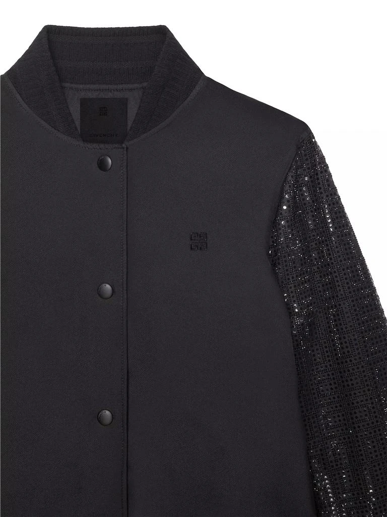 Givenchy Varsity Jacket In Silk And 4G Rhinestones 3