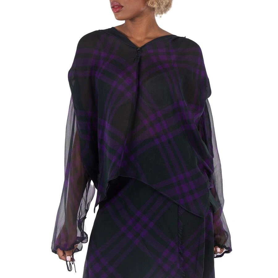 Burberry Check Pattern Silk Blouse