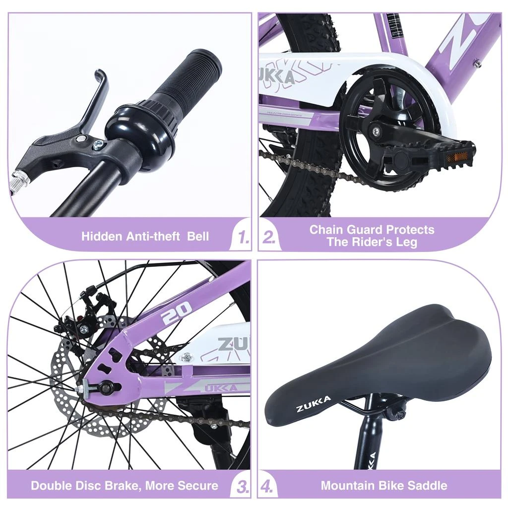 Streamdale Furniture Streamdale Mountain Bike,20 Inch MTB for Boys and Girls Age 7-10 Years, Multiple Colors 4