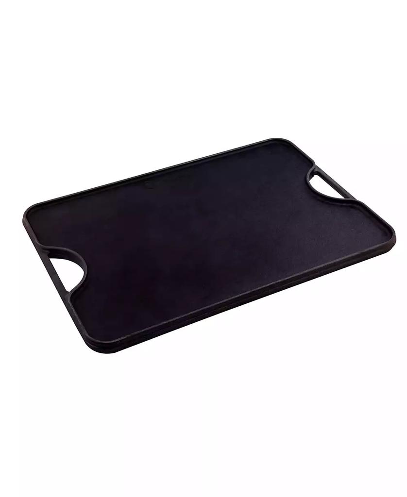 Victoria Large Rectangular Reversible Cast Iron Griddle, Solid, 20" x 14", Seasoned