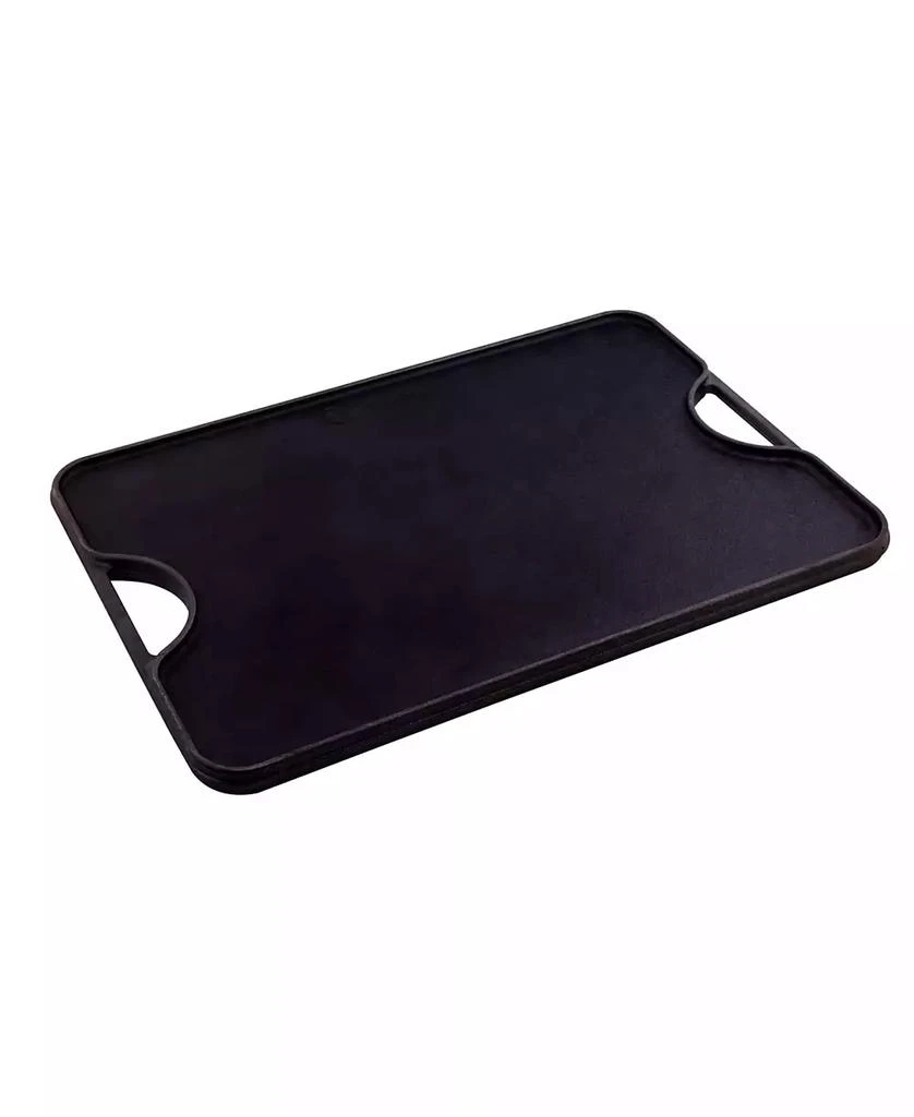 Victoria Large Rectangular Reversible Cast Iron Griddle, Solid, 20" x 14", Seasoned 2