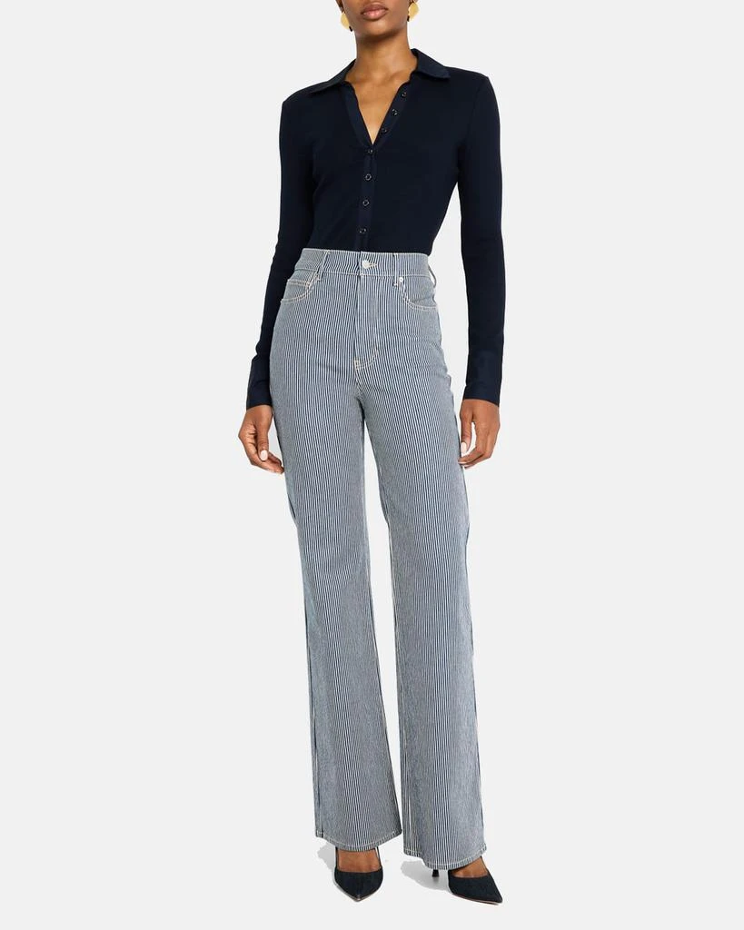 VERONICA BEARD Crosbie Wide-Leg Stripe Jeans 2