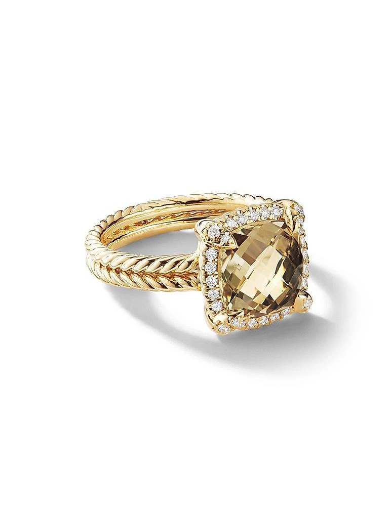 David Yurman Chatelaine Pavé Bezel Ring in 18K Yellow Gold 1