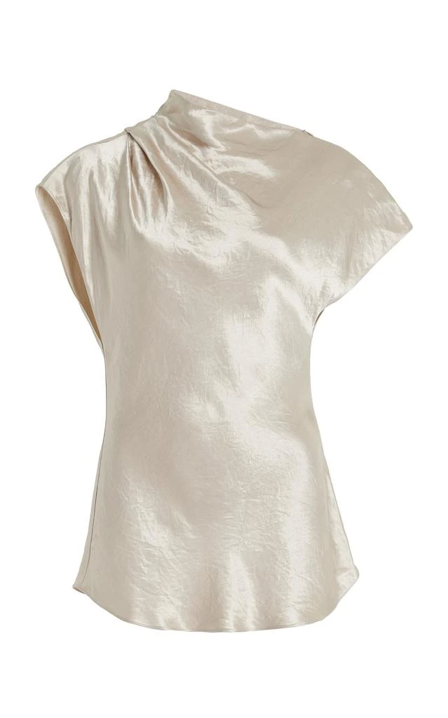 Bondi Born BONDI BORN - Kobe Draped Satin Bias Top - Silver - XS - Moda Operandi 1
