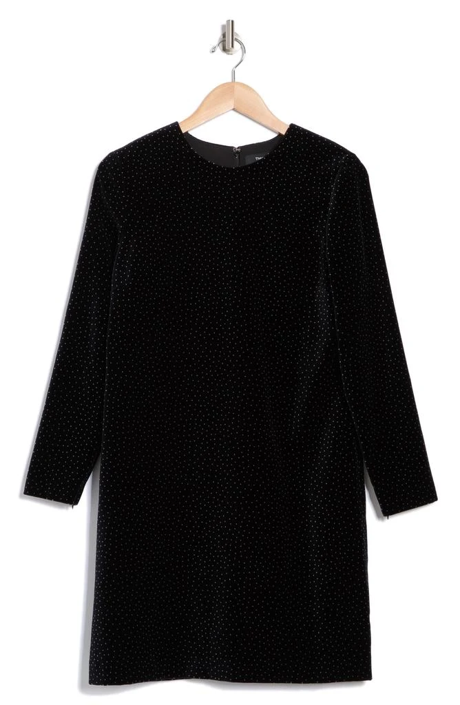 Theory Wynter Dot Long Sleeve Velvet Dress 3