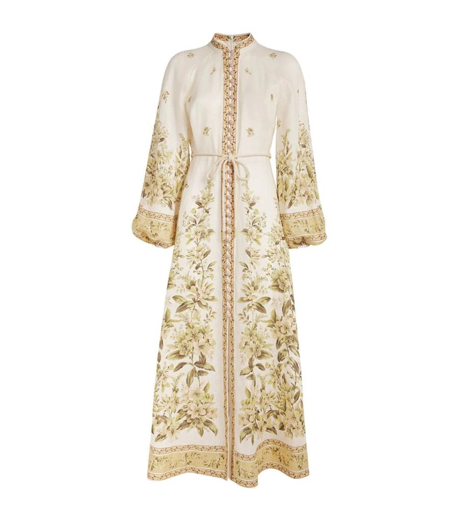 Zimmermann Floral-Print Linen Midi Dress 1