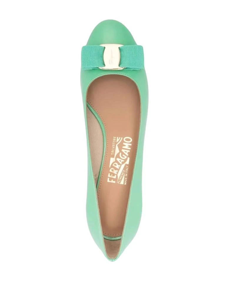 Salvatore Ferragamo Women
s Vara Leather Pumps In Green 5