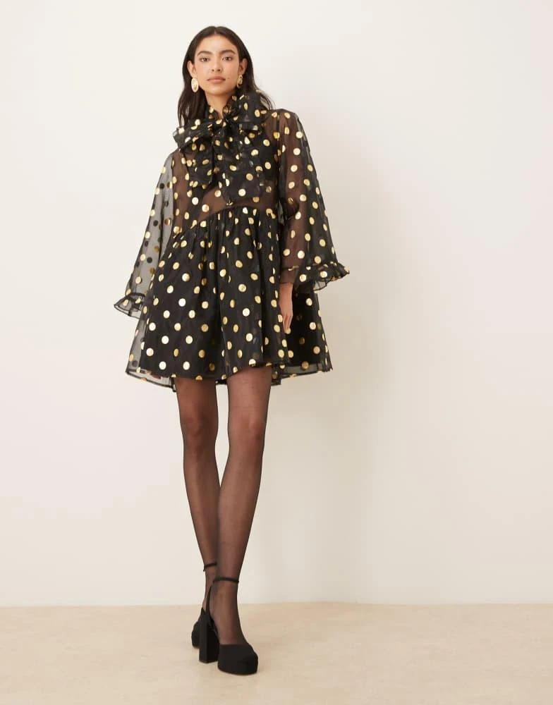 slim fit dress slacks Unique Vintage 1950s Pleated Sequin Swing Dress main image 0