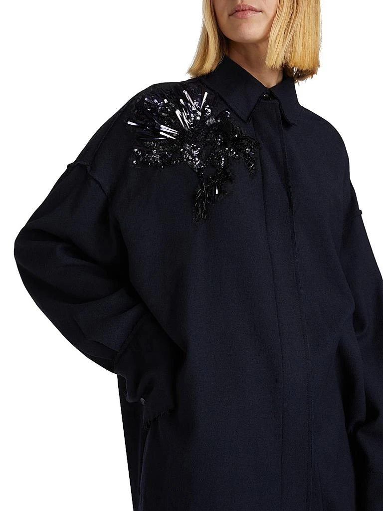 Jason Wu Embellished Wool Button-Up Shirt 6