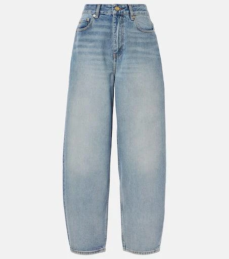 Ganni High-rise barrel-leg jeans 1