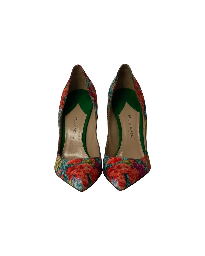 Paul Andrew Shakti Pumps in Floral Print Silk and Suede 2