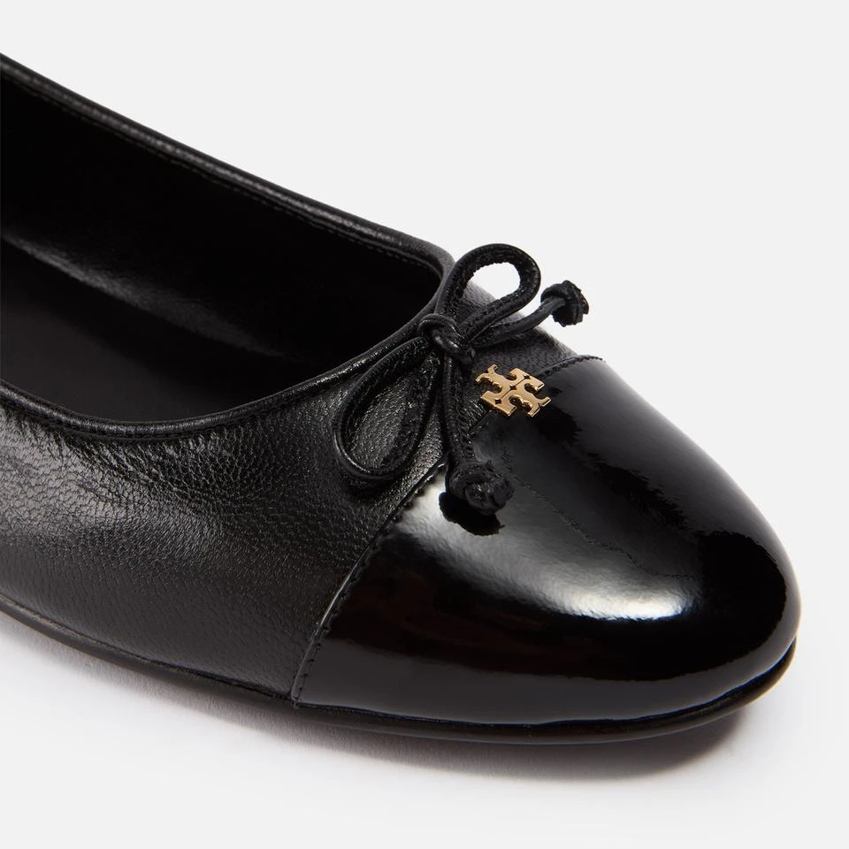 Tory Burch TORY BURCH WOMEN'S CAP-TOE LEATHER BALLET FLATS 3