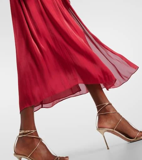 Costarellos Mellonia draped lamé midi dress 6
