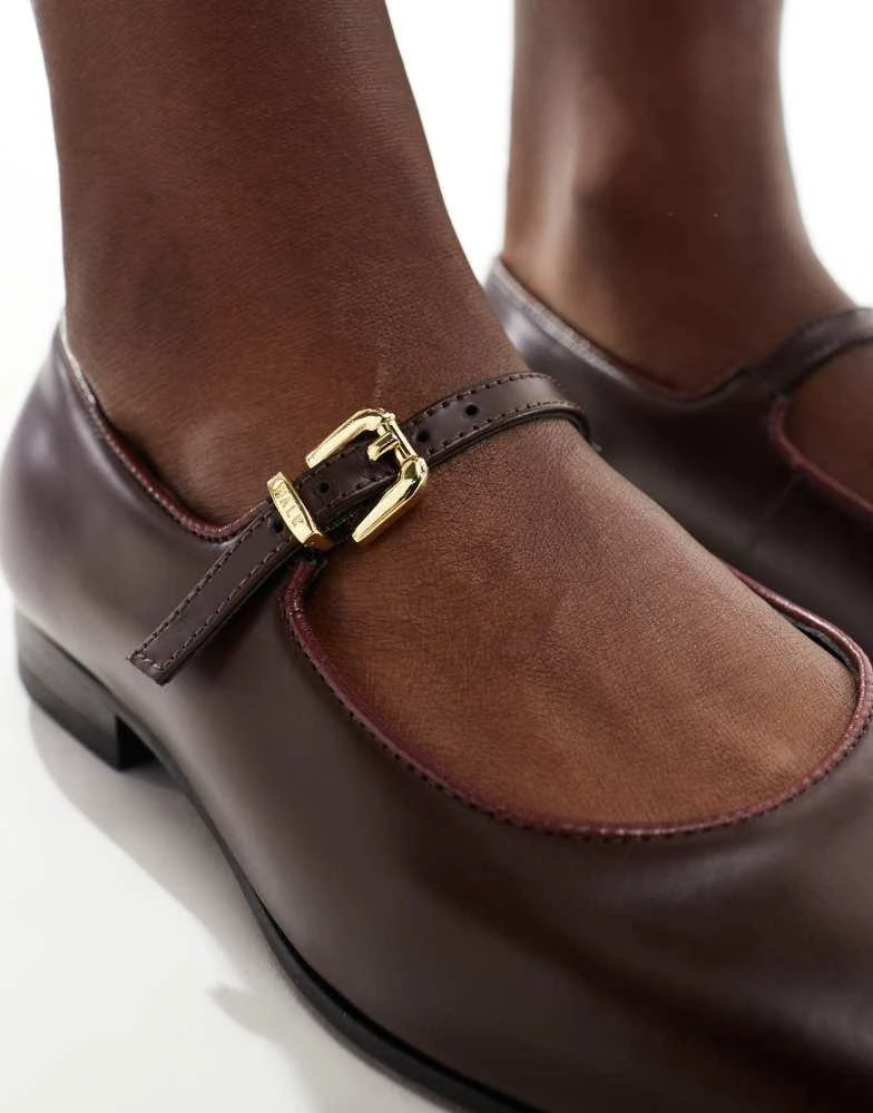 WALK LONDON Walk London Bella ballerina shoe in burgundy leather 4