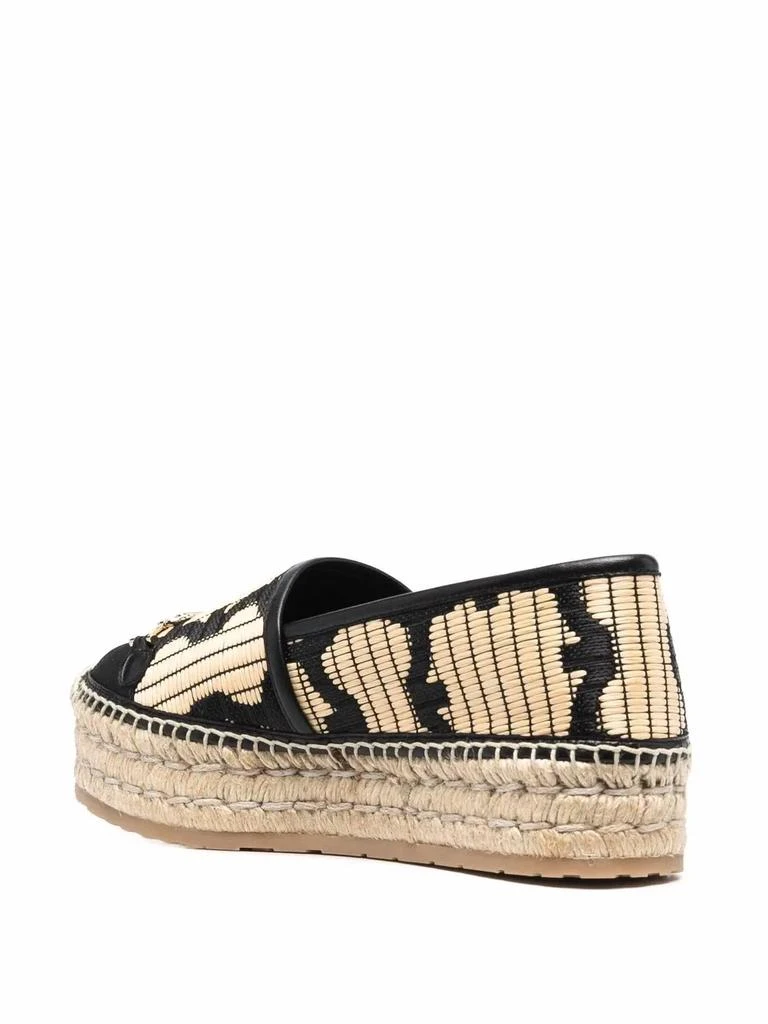 Salvatore Ferragamo Women's Logo Embroidered Espadrilles In Black-Beige 3