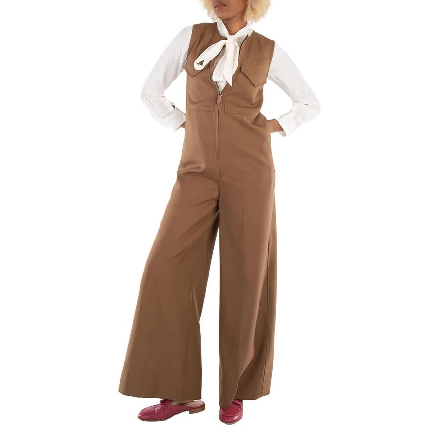 Burberry Ladies Warm Walnut Neave Wool Jumpsuit 3