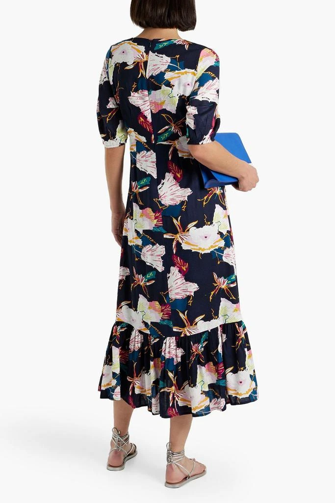 WALTER BAKER Wynona gathered cutout floral-print jacquard midi dress 3