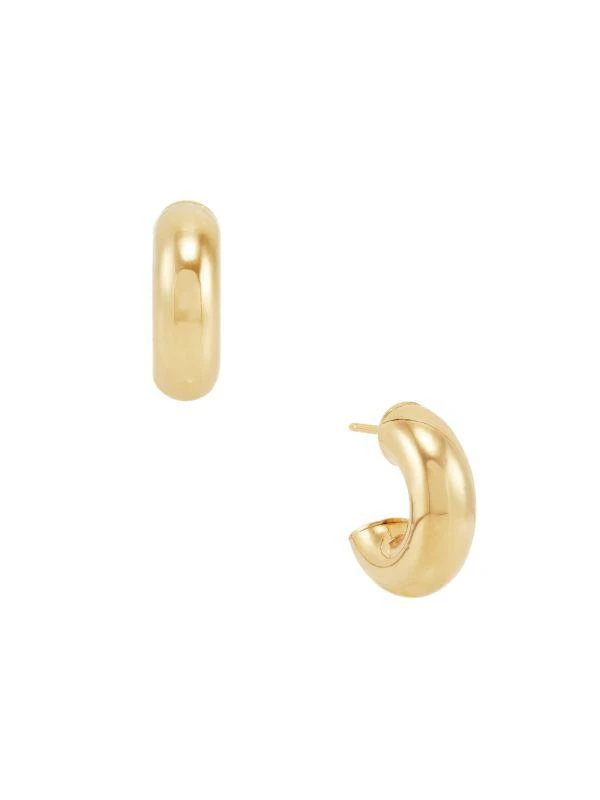 Saks Fifth Avenue 14K Yellow Gold Tube Earrings 4