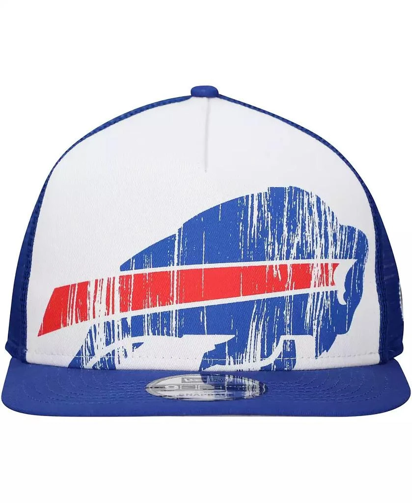 New Era Men's White/Royal Buffalo Bills Distressed 9FIFTY A-Frame Snapback Hat 5