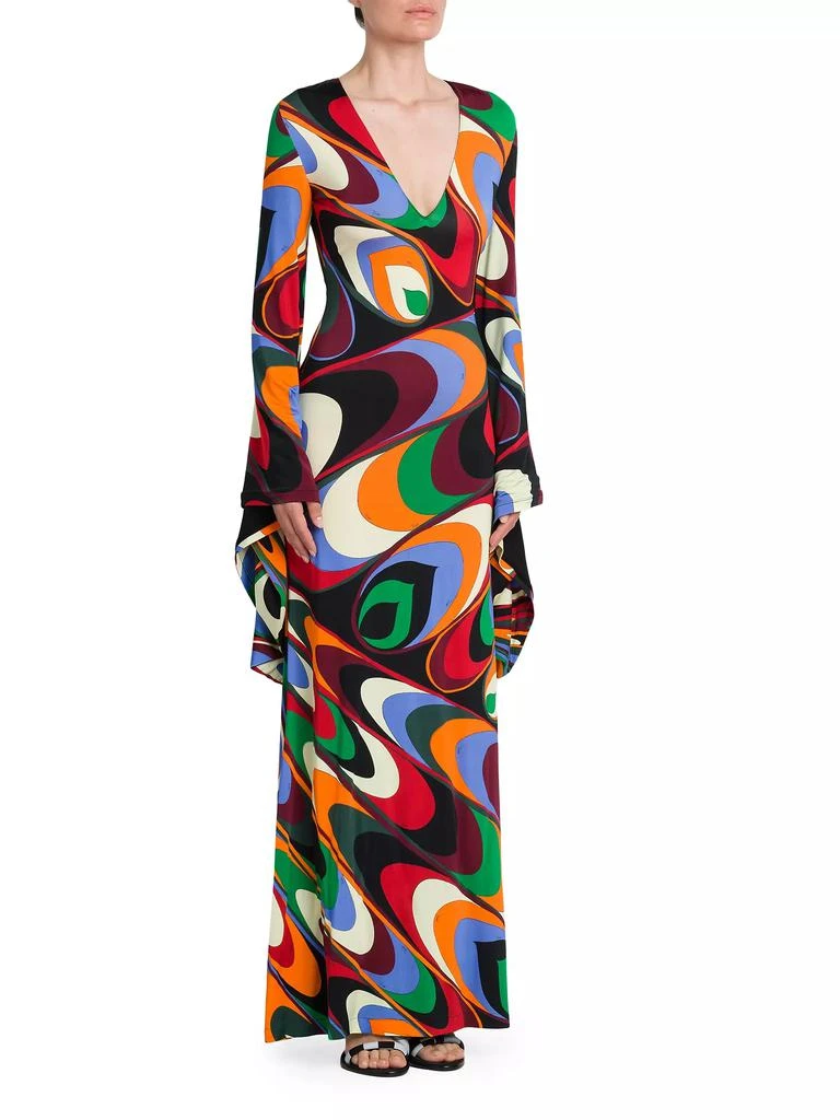 Pucci Printed Bell-Sleeve Gown 4