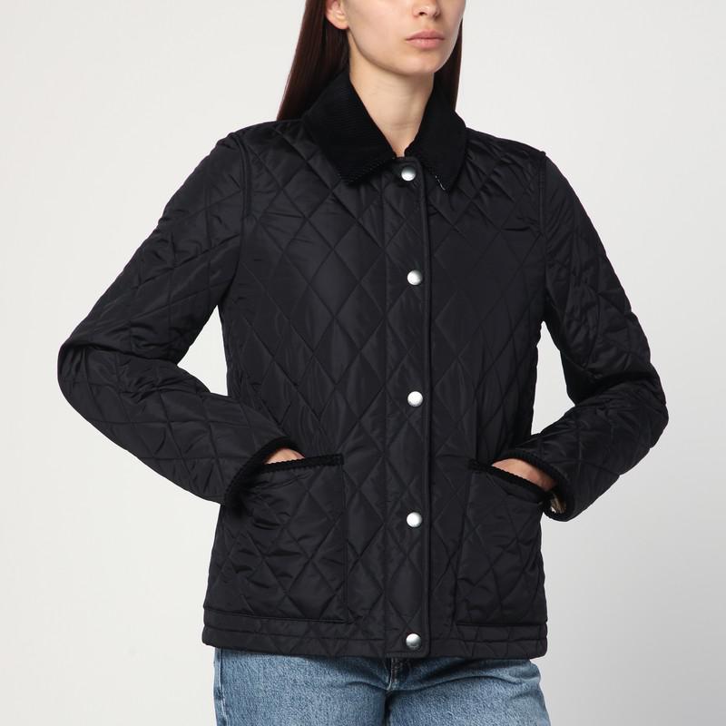 Burberry Corduroy Collar Diamond Quilted Jacket - Jackets
