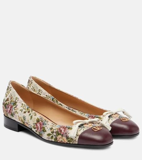Valentino Valet du Roi floral jacquard ballet flats 1
