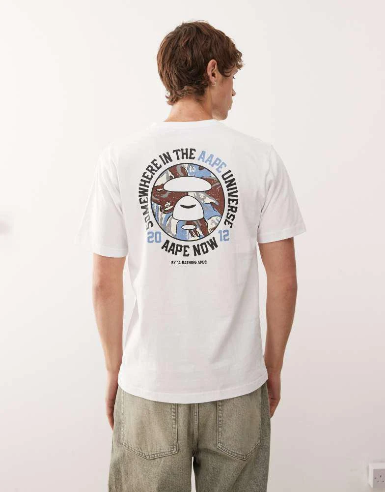 Shop Aape by A Bathing Ape t-shirt in white with chest and back