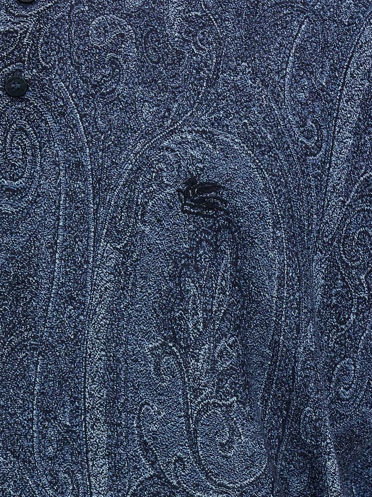 ETRO Etro Logo Embroidered Short-Sleeved Knitted Polo Shirt 4