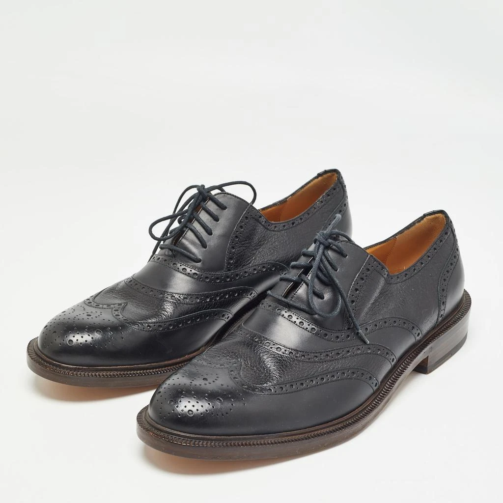 Gucci Gucci Black Leather Brogue Oxfords Size 45.5 2