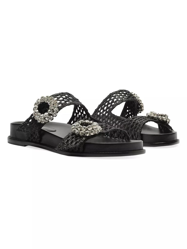 Alexandre Birman Salma Crystal-Embellished Raffia Sandals 7