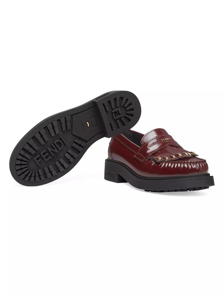Fendi 35MM Leather Kiltie Loafers 5