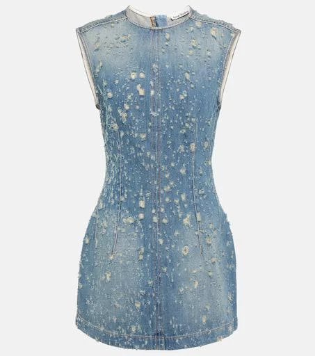 Acne Studios Distressed denim minidress 1