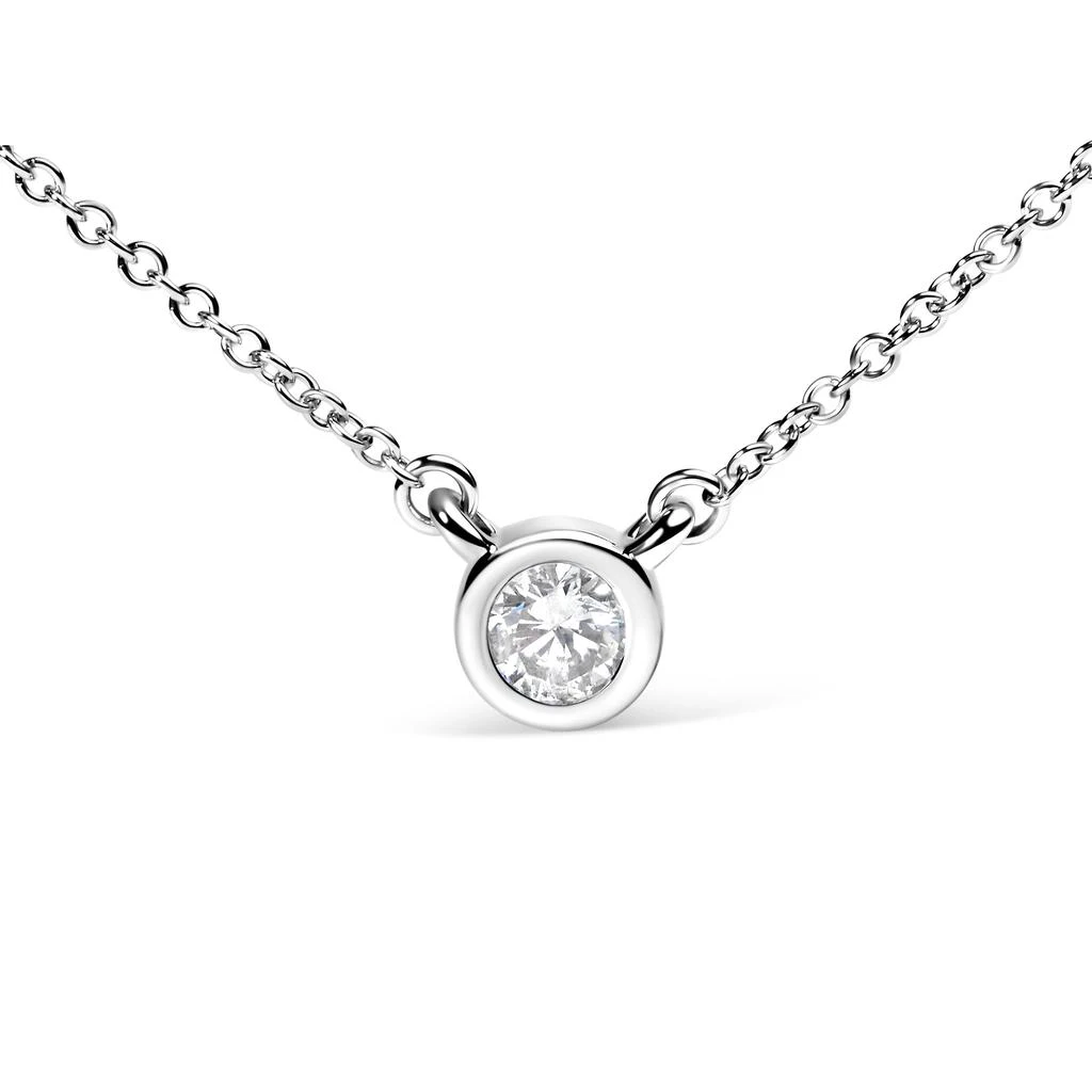 Haus of Brilliance 14K Gold Lab Grown Diamond Modern Bezel-Set Solitaire 16"-18" Pendant Necklace 2