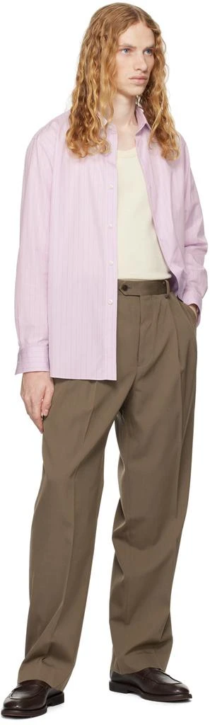 AURALEE Taupe Light Wool Max Gabardine Two-Tuck Trousers JP-3 