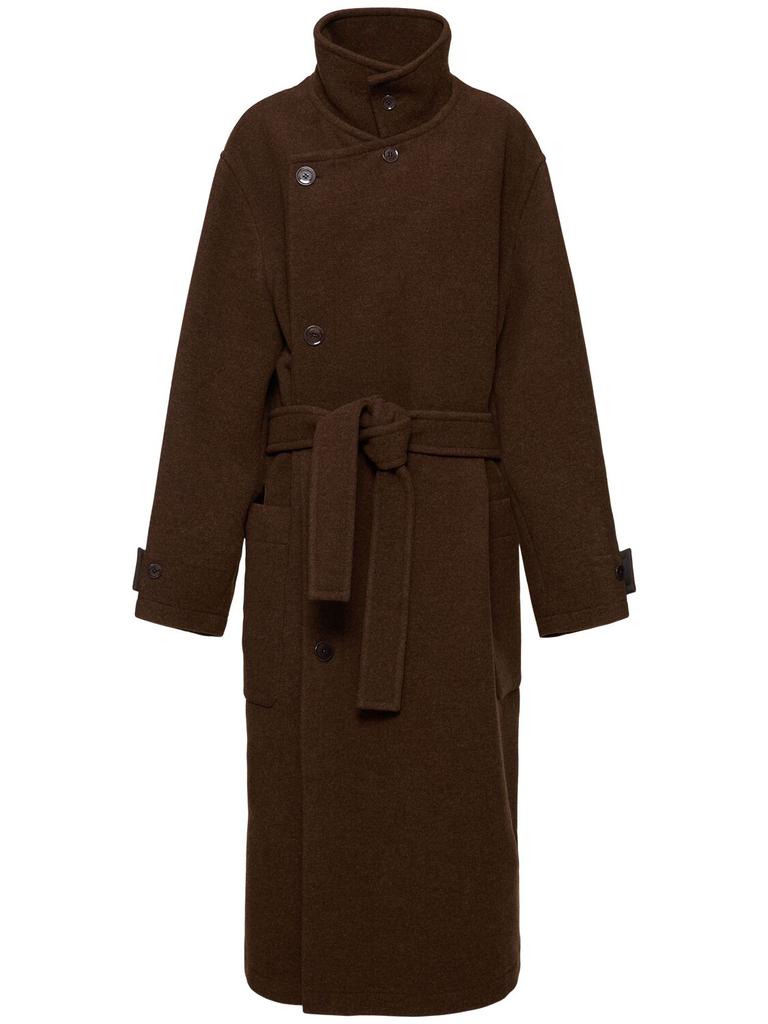 Lemaire Belted Double Wool Long Coat