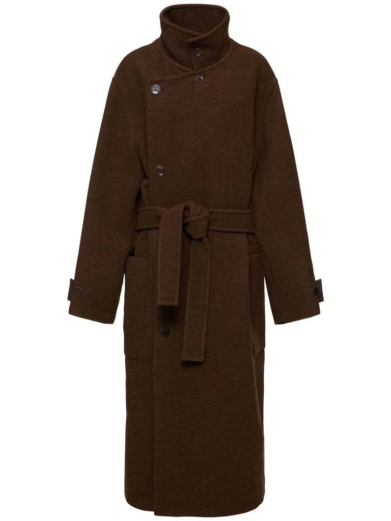 LEMAIRE Belted Double Wool Long Coat 1