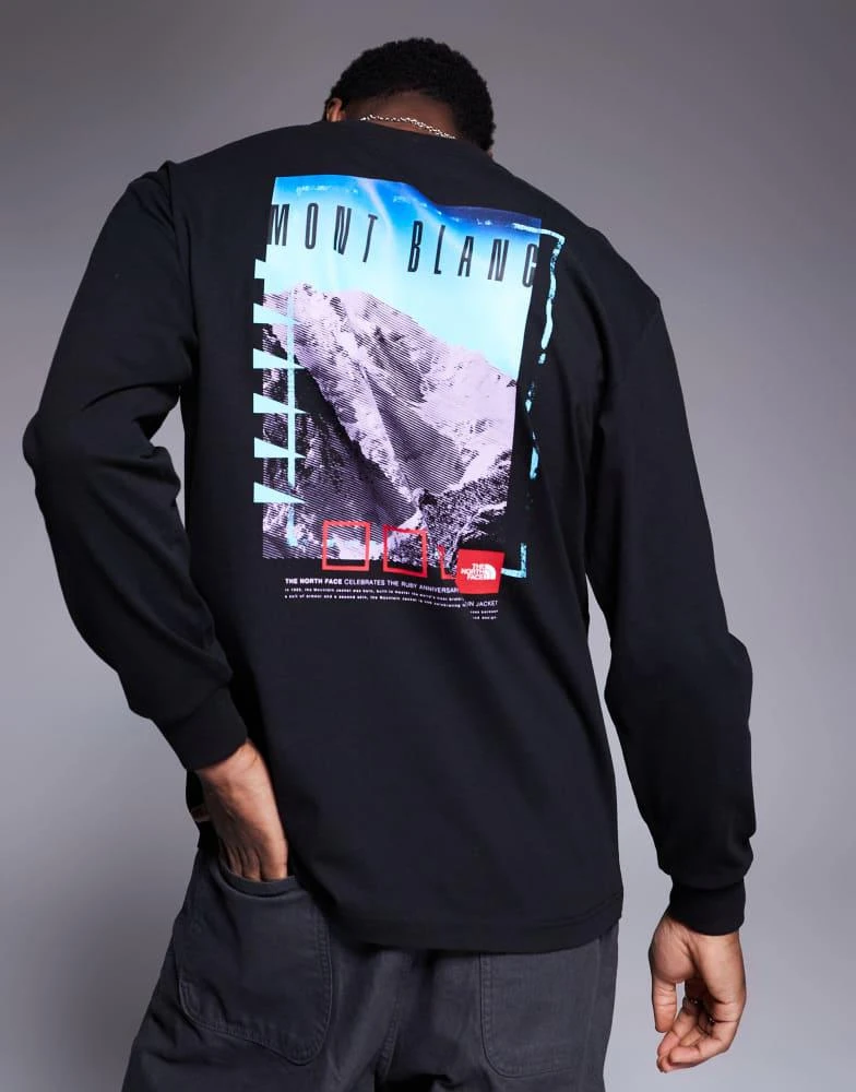 The North Face The North Face Mont Blanc unisex backprint long sleeve t-shirt in black 4