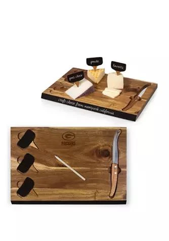 Toscana NFL Green Bay Packers Delio Acacia Cheese Cutting Board 
Tools Set