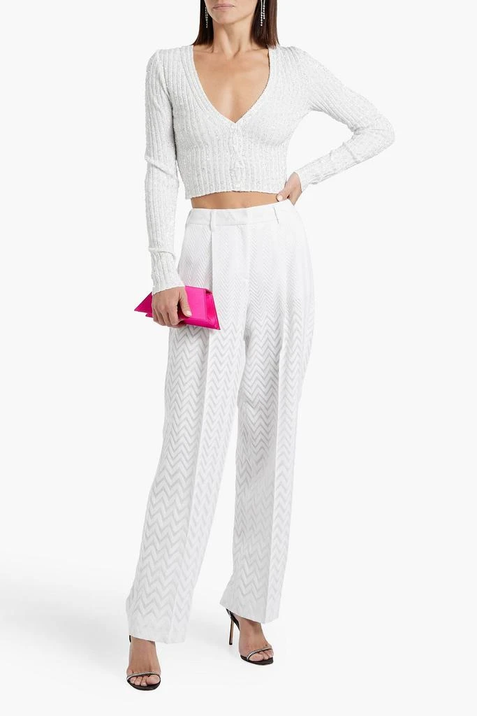 Missoni Cropped sequin-embellished ribbed-knit cardigan 2
