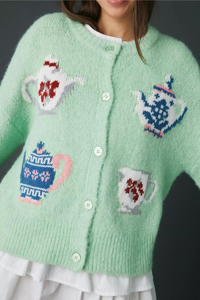 BDG BDG Becca Tea Time Brushed Knit Oversized Cardigan