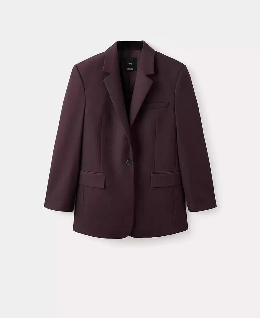 Mango Women
s Lapel Pockets Straight Suit Jacket
