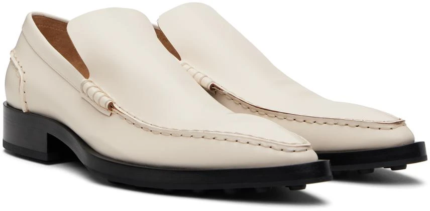 Jil Sander White Pointed Toe Loafers 4