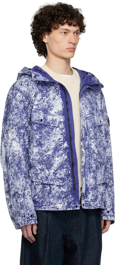 Shop Blue White Pigment On Tela Paracadute Stretch-TC Jacket on 