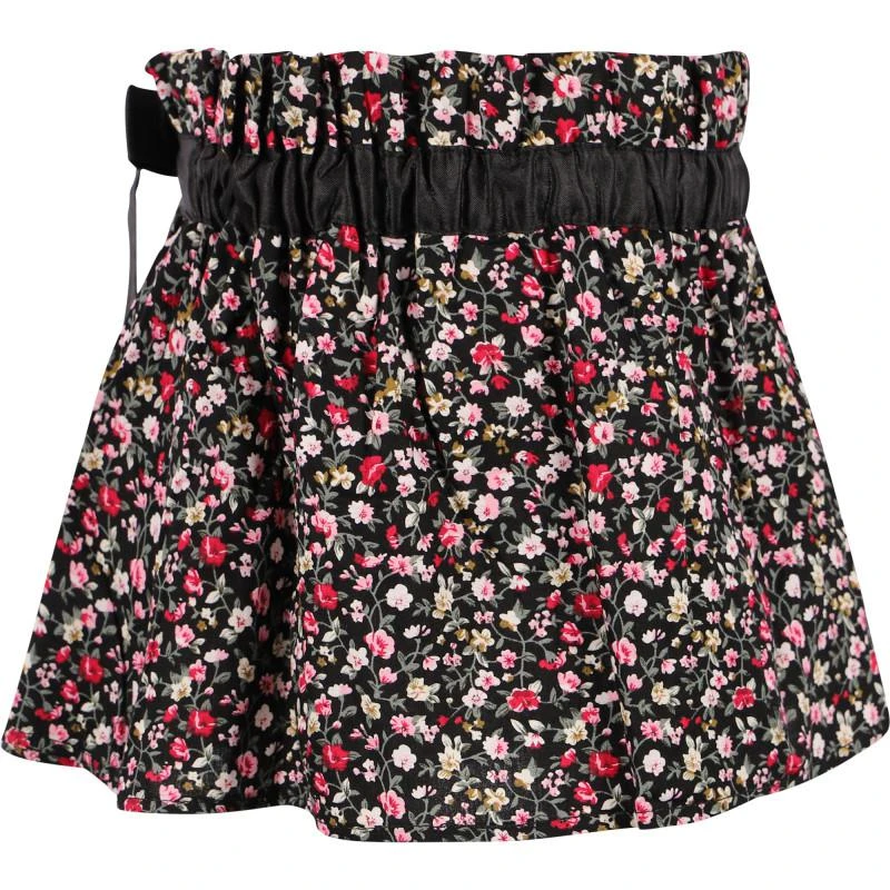 La Faute à Voltaire Colorful liberty flowers short skirt with bow detailing in black 2