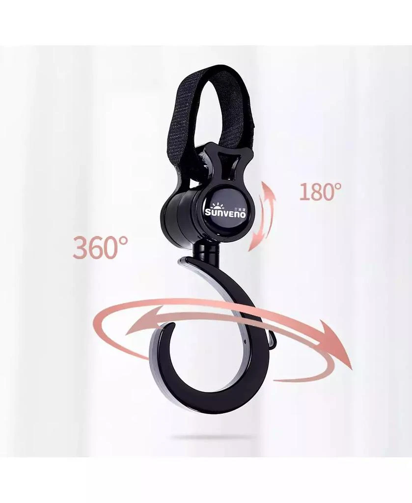 Sunveno Baby Stroller Hooks with Velcro Straps Set of 2 4