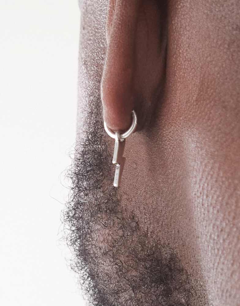 CLASSICS 77 Classics 77 lightning bolt huggie hoop earrings  in silver